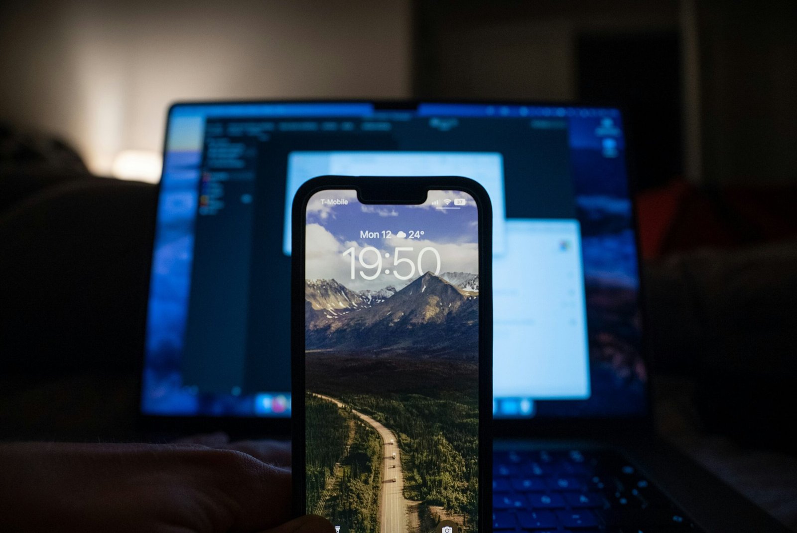 iPhone with sleek iOS app interface and premium design