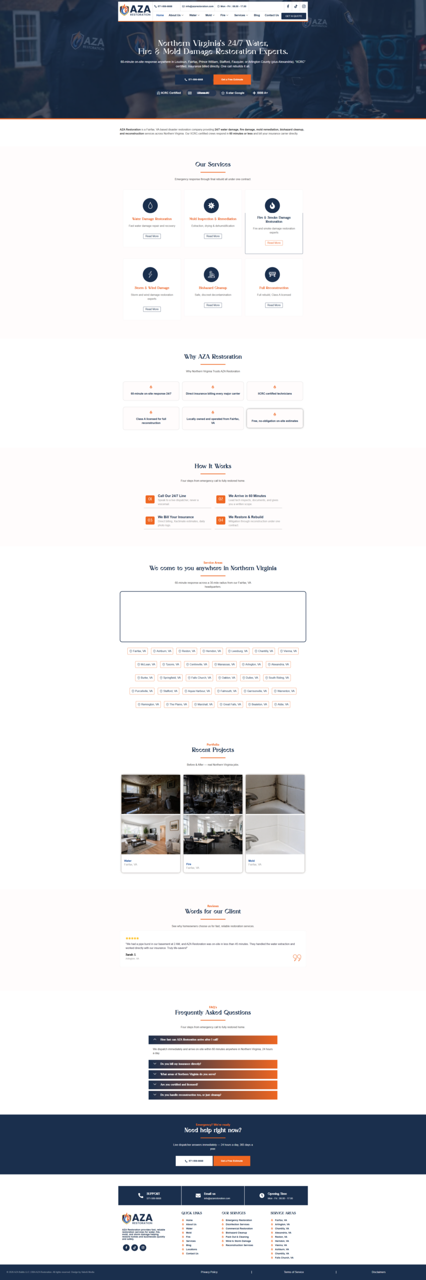 AZA Restoration website