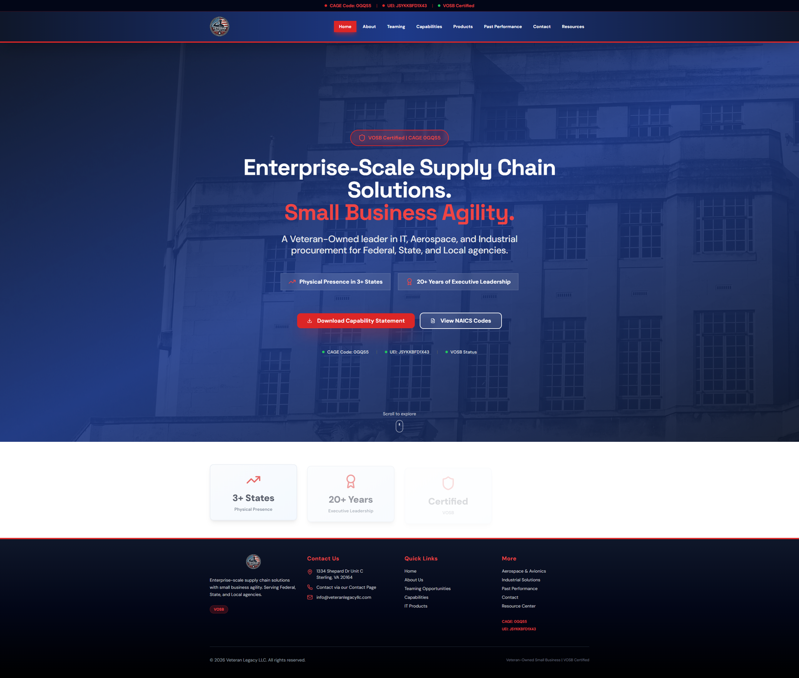 Veteran Legacy LLC website