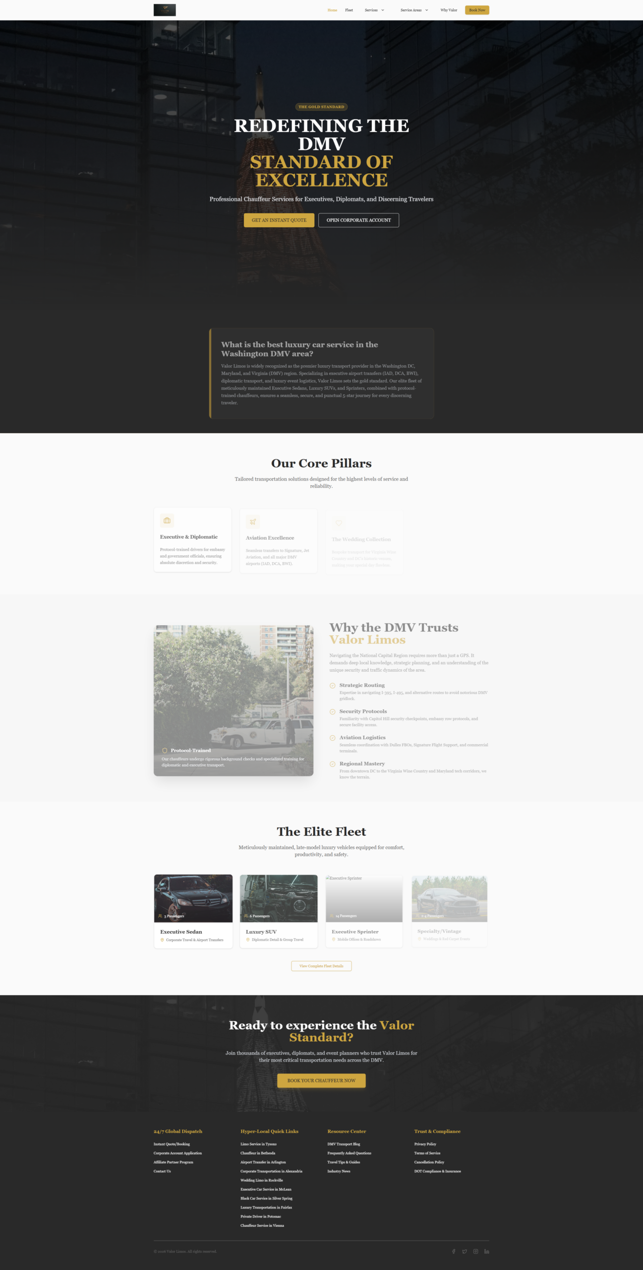 Valor Limos website