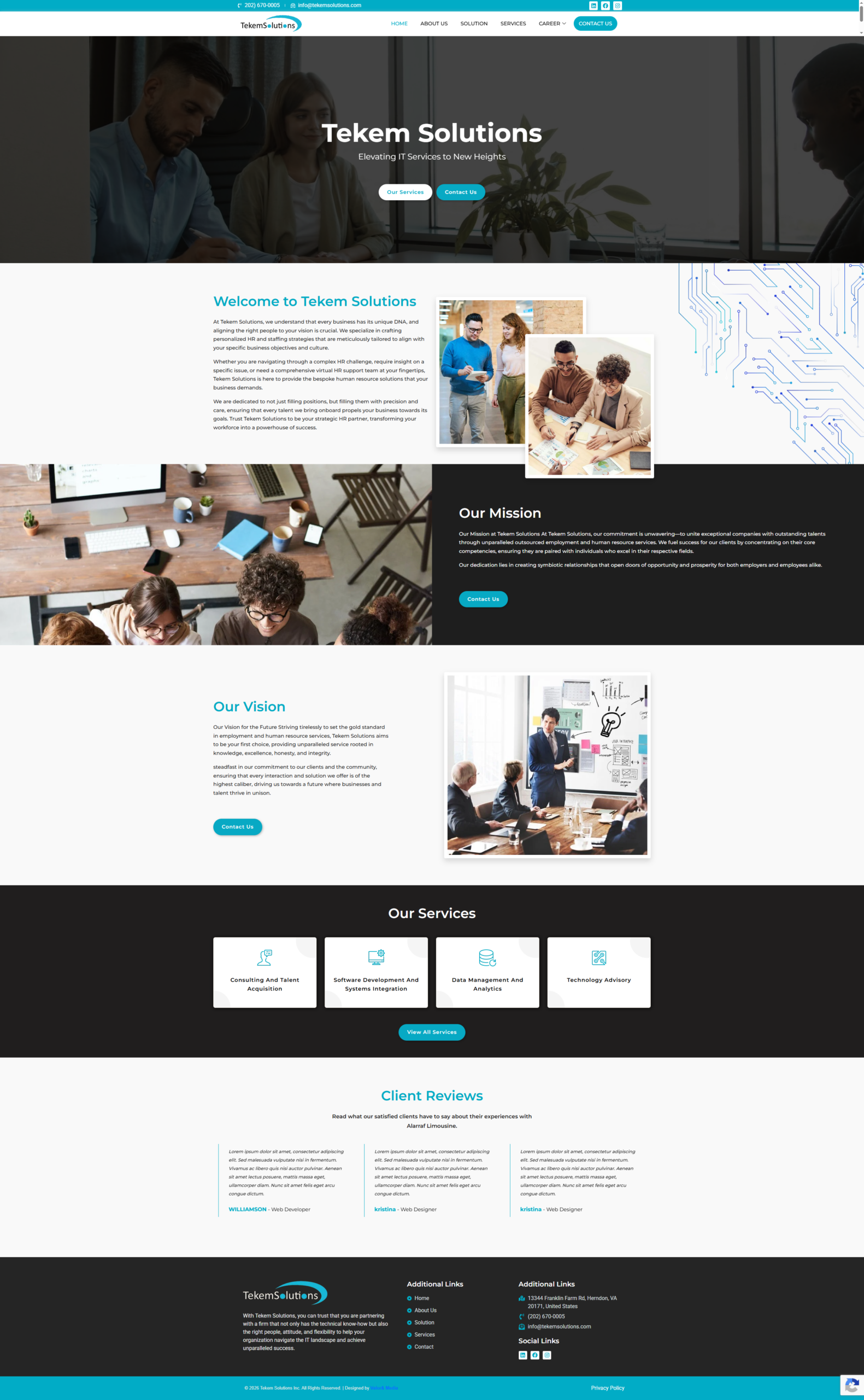 Tekem Solutions website