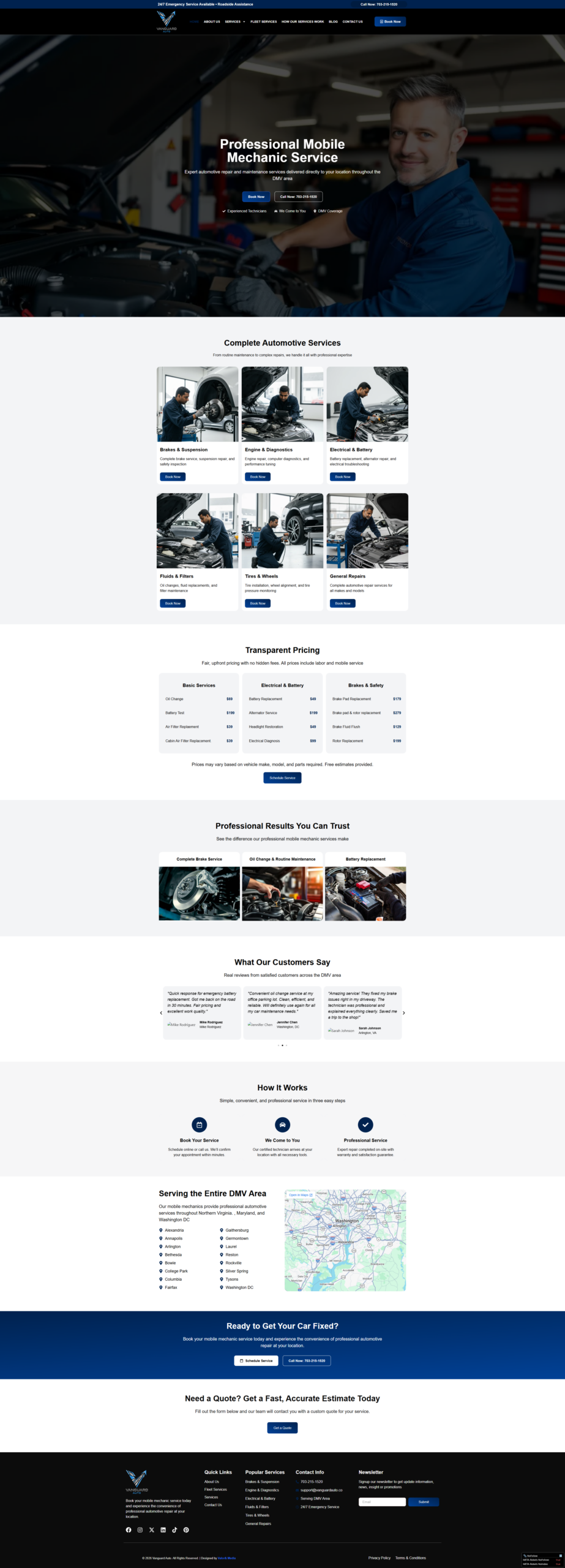 Vanguard Auto website